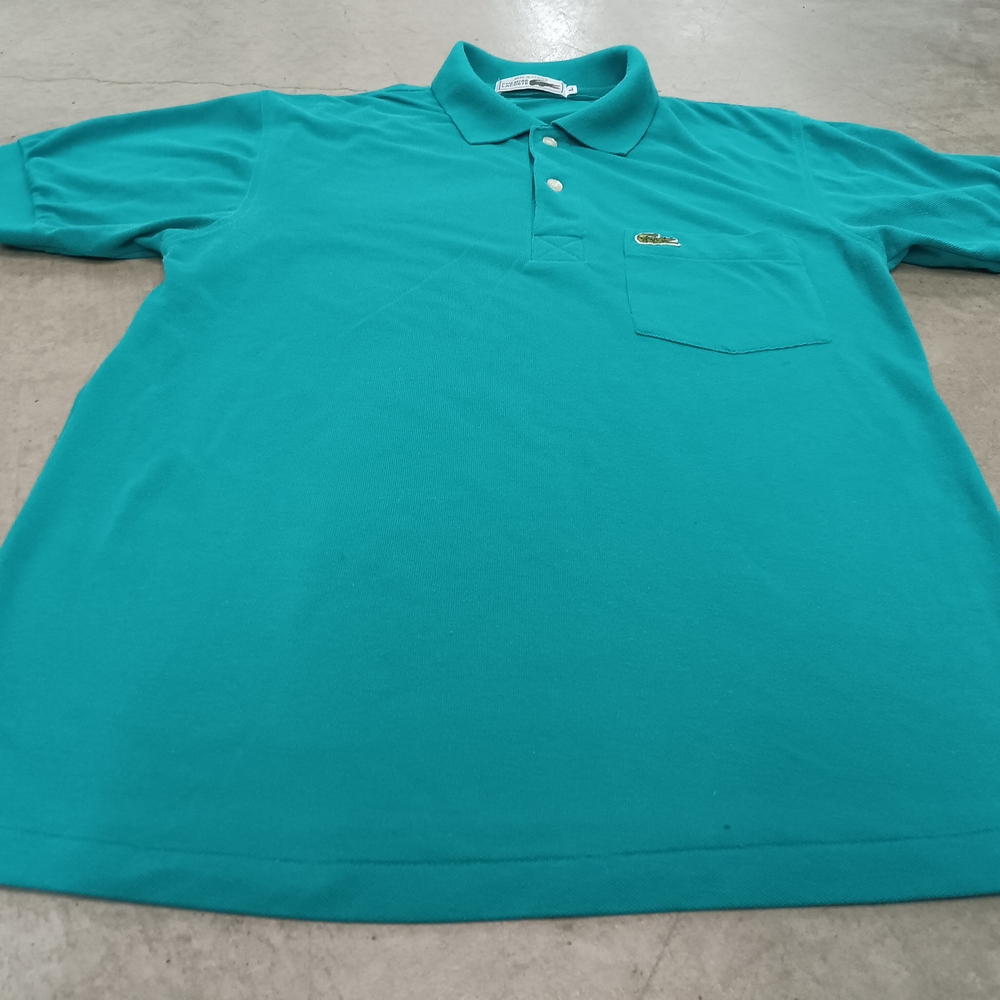 Lacoste Men's Teal Polo Shirt Chemise Vintage Sz Large